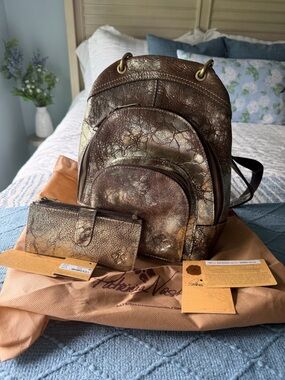 Patricia Nash Alencon backpack with matching Nazari wallet